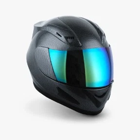Capacete automotivo com viseira azul