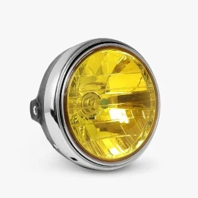 Farol amarelo de motocicleta